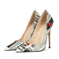 Wholesale Dress Shoes INS Women Pumps Plus Size Super High Heel Special Material D Painting Sexy Red Lips Online Celebrity Heels