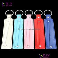 Wholesale Key Rings Jewelry Diylocket Fashion Pu Keychain Mix Color Fit With Mm Slide Charms And Letters Drop Delivery Scpjr