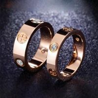 Wholesale 4mm mm Titanium Ateel Silver Love Ring Men and Women Rose Gold Rings For Lovers Couple Ring Jewelry Gift KR001