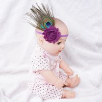 Wholesale Born Baby Headband Kawaii Feather Hair Hoop Shower Po Shoot Peacock Flower Head Toddler Girls Accessories