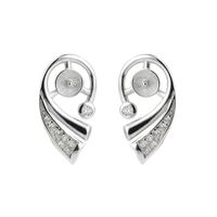 Wholesale Blank Earring Base Pearl Settings Sterling Silver Stud Earrings Findings DIY Jewellery Making Pairs