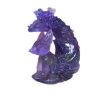 Wholesale Gift Natural Stone Fluorite Carving Moon Fox Fairy Crystal Animal Figurine Marriage Friendship Quartz Mineral Home Decoration