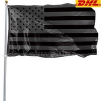 Wholesale 3x5ft Black American Flag Polyester No Quarter Will Be Given US USA Historical Protection Banner Flag Double Sided Indoor Outdoor