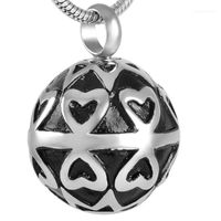 Wholesale Chains IJD8271 Black Ball Stainless Steel Cremation Memorial Necklace For Ashes Urn Keepsake Pendant Jewelry1