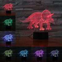 Wholesale Night Lights Novelty D Lamp Illusion Light LED Bulb USB RGB Multicolor Dinosaur Stegosaurus World Children s Gifts Xmas
