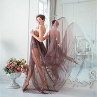 Wholesale Off the shoulder Tulle Maternity Gown For Photo Shoot Pregnant Women Long Tutu Dress For Photography Transparent Y0924