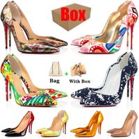 Wholesale Authentic Red Bottom Heels Womens Christians Dress Shoes Dust Bag Triple Black All White Round Pointed Toes Pumps Spikes High Heel Designers Sneakers With Box