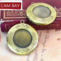 Wholesale 6 Colors mm Metal Brass Floating Locket Round Pendant Charms MM Cabochon Base Blank Tray Diy Photo Lockets Handmade Crafts Jewelry Findings