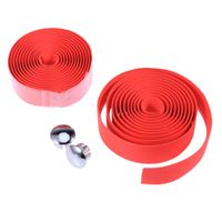 Wholesale Bike Handlebars Components pair Handlebar Tape Wrap Road Lightest Bar Ribbon Cork With End Plugs And Self Adhesive Strips Red