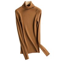 Wholesale Women Vest Womens Turtleneck Sweaters Sleeve with Thumb Hole Stretch Ribbed Pullover Jumper Women Knitted Sweater Autumn Winter