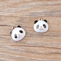 Wholesale MRHUANG Cute Black White Bear Panda Animals Metal Golden plated Enamel Charms for DIY Bracelet Necklace DIY