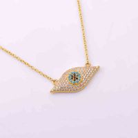 Wholesale Beautiful Cubic Zircon Turquoise Sterling Sier Gold Vermeil Gemstone Digner Pave Jewelry Eye Enamel Pendent Necklace