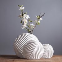 Wholesale Modern Ceramic Nordic Vase For Flowers Tabletop Plant White Geometric Body Tall Ceramique Household Decorations EL50VA Vases
