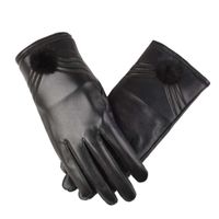 Wholesale mitten Korean men s sheepskin full leather gloves with various patterns warm and windproof riding gloves black
