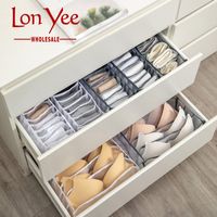 Wholesale Foldable Storage Boxes Underwear Bra Panty Socks Organizer Stored Box Drawer Closet Scarves Organizers Nylon Divider Bags YL0336