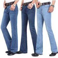Wholesale Men s Jeans Autumn And Winter Micro flare Elasticated Slim Mid waist Small Flared Elastic Large Size