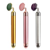 Wholesale Cleaning Electric Jade Roller Vibrating Rose Quartz Face Massager Facial Beauty Lift Relieve Fine Lines Wrinkle Skin Care Tools