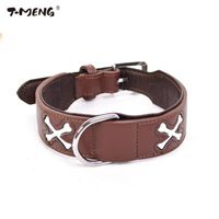 Wholesale Dog Collars Leashes Glow In The Dark Soft Pu Leather Luminous Collar For Dogs Durable Cross Style Night Glowing Light Pet Accessories