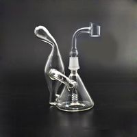 Wholesale Tornado water pipe Recycler Glass Bong Dab Rigs Smoking water pipe ash catcher bongs mm joint with oil burner pipe and banger nail
