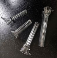Wholesale 2parts glass bowls male slides female stem slide funnel style with black rubber simple downstem smoking accessories for glass bong motshop selling