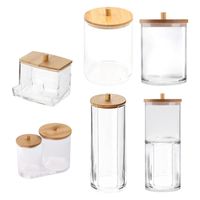 Wholesale Storage Boxes Bins Acrylic Cotton Swabs Holder Clear Plastic Ear Stick Toothpick Canister Organizer Container For Ball Decorative