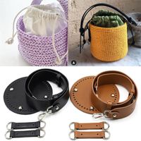 Wholesale Bag Parts Accessories Handmade Weave Handbag Bucket Set Shoulder Strap Leather Wide Bottoms With Hardware For Handbags