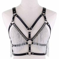 Wholesale Belts Leather Chain Harness Body Bra Chest Goth Punk Sexy Necklace Top Women Summer Festival Fashion Cage Bondage Jewelry