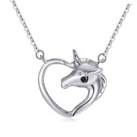 Wholesale Necklace Qings Unicorn Magic Pendant Necklace unicorn Silver Chain Necklace Pony Heart Horse Necklace unicorn Jewelry
