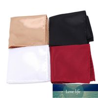 Wholesale Fashion Elegant Men Solid Color Plain Pocket Square Scarf Wedding Tie Matching Suit Pocket Towels Home Supplies