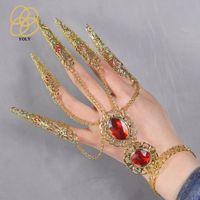 Wholesale Ancient Antique Style Queen False Nail Rings Hollow Knuckle Finger Ring Tip Belly Dance Fashion Jewelry Accessories Nails