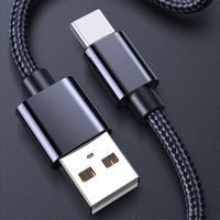 Wholesale 1M Lenth Nylon Braided Wrapping Fast Charging A USB to Type C Micro USB Charge and Transfer Data Cable for Samsung Huawei Xiaomi OPPO VIVO