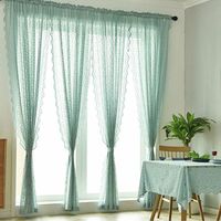 Wholesale Curtain Drapes Korean Romantic Jacquard Floral Lace Window Panels With Scalloped Bottom Rod Pocket Sheer Bedroom Home Decoration