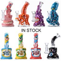 Wholesale Heady Glass Dab Rigs Octopus Hookahs Unique Bongs Halloween Style Water Pipes Showerhead Perc mm Female Joint TX825