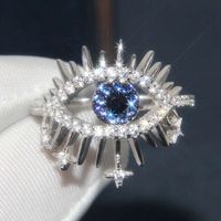 Wholesale Lucky Eye Crystal Diamond French light luxury ring female personality devil s eye design feeling advanced cold wind
