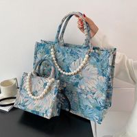 Wholesale Evening Bags Oil Painting Pattern Brand Crossbody Shoulder Bag For Women Pu Leather Handbags And Purses Lady Small Design Beading Totes Sac