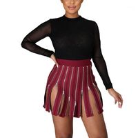 Wholesale Skirts Women Summer Short Skirt Multi Zipper High Waist A Line Miniskirt Streetwear For Girls White Olive Wine Red Pink