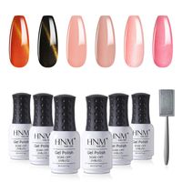 Wholesale Nail Art Kits HNM Gel Polish Set Soak Off Color With Magnet Varnish Primer UV LED Salon Manicure ML