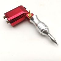 Wholesale 1Pc Top Red Rotary Tattoo Machine Gun Shader Liner Plastic Frame Common Motor Tattoo Machines With Silver Aluminium Alloy Tube Grips