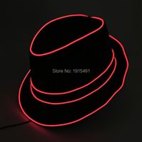 Wholesale Bulbs Neon Led Night Lamp Light Up Party Topper Cap Fancy Dress Accessory EL Wire Fluorescent Hat For Wedding