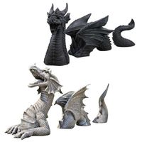 Wholesale Flying Dragon Statue with Wing Garden Ornament Art Resin Craft Landscaping Yard Sculptures Decoration for Home Garden Patio Porc Q0811