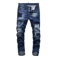 Wholesale mens luxury designer jeans denim black ripped pants best version Italy brand bike motorcycle rock revival Denim Fashion