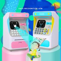 Wholesale Toddler Toys Electronic Piggy Bank Simulated Face Recognition ATM Machine Cash Box Without Electric Auto Scroll Paper Banknote Gift for Kids