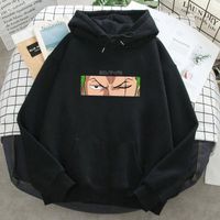 Wholesale Men s Hoodies Sweatshirts Roronoa Zoro Print Men One Piece Anime Hooded Brand Man Woman Fleece Warm Pockets Streetwear