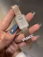 Wholesale Classic Women Geometric Rectangular Magnet Buckle Watch Lady Full Diamond Quartz Clock Irregular Graphics Mesh Belt Watches mm