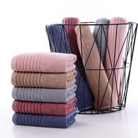 Wholesale Towel T215A Nice Small Gift Strong Water Absorption Terry Cloth Solid Color Dusty Pink Blue Grey Brown Cotton Stripe Face