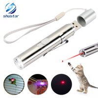 Wholesale Multifunctional Rechargeable LED Flashlight UV Torch Ultra Violet Light Laser pointer Funny cat toy Suitable for home child