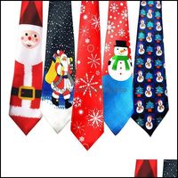 Wholesale Festive Supplies Home Garden Christmas Decorations Xmas Year Diy Santa Snowman Tie Mens Fashion Neckties Festival Party Soft Character Nec