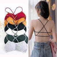 Wholesale Camisoles Tanks Yoga Bras Women Sexy Back Beauty Threaded Bra Girl Wrapped Chest Push Up Tops Thoracic Pad Fitness Bralette Underwear