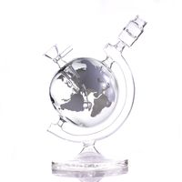 Wholesale Hookahs Gray Pink Blue Globe style water pipes IN Recycler bubbler bongs with glass bowl Dab Rig
