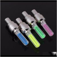 Wholesale Bike Lights Pair Bicycle Wheel Caps Mountain Road Car Led Neon Gas Nozzle Glow Stick Light Cycling Tyre Tire Spokes Wit Lt7Gh